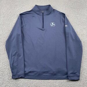 Peter Millar Pullover Mens XL Blue 1/4 Zip Veery Capital Harvey Hanna Corporate